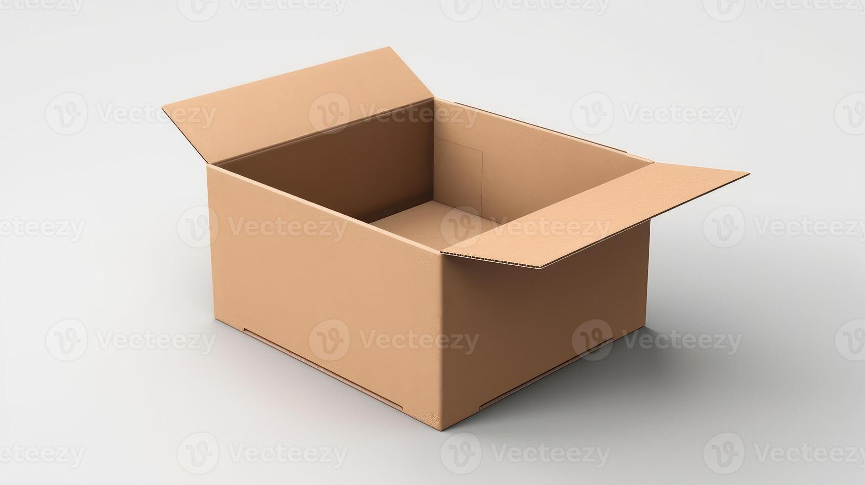 cardboard open box mock up photo