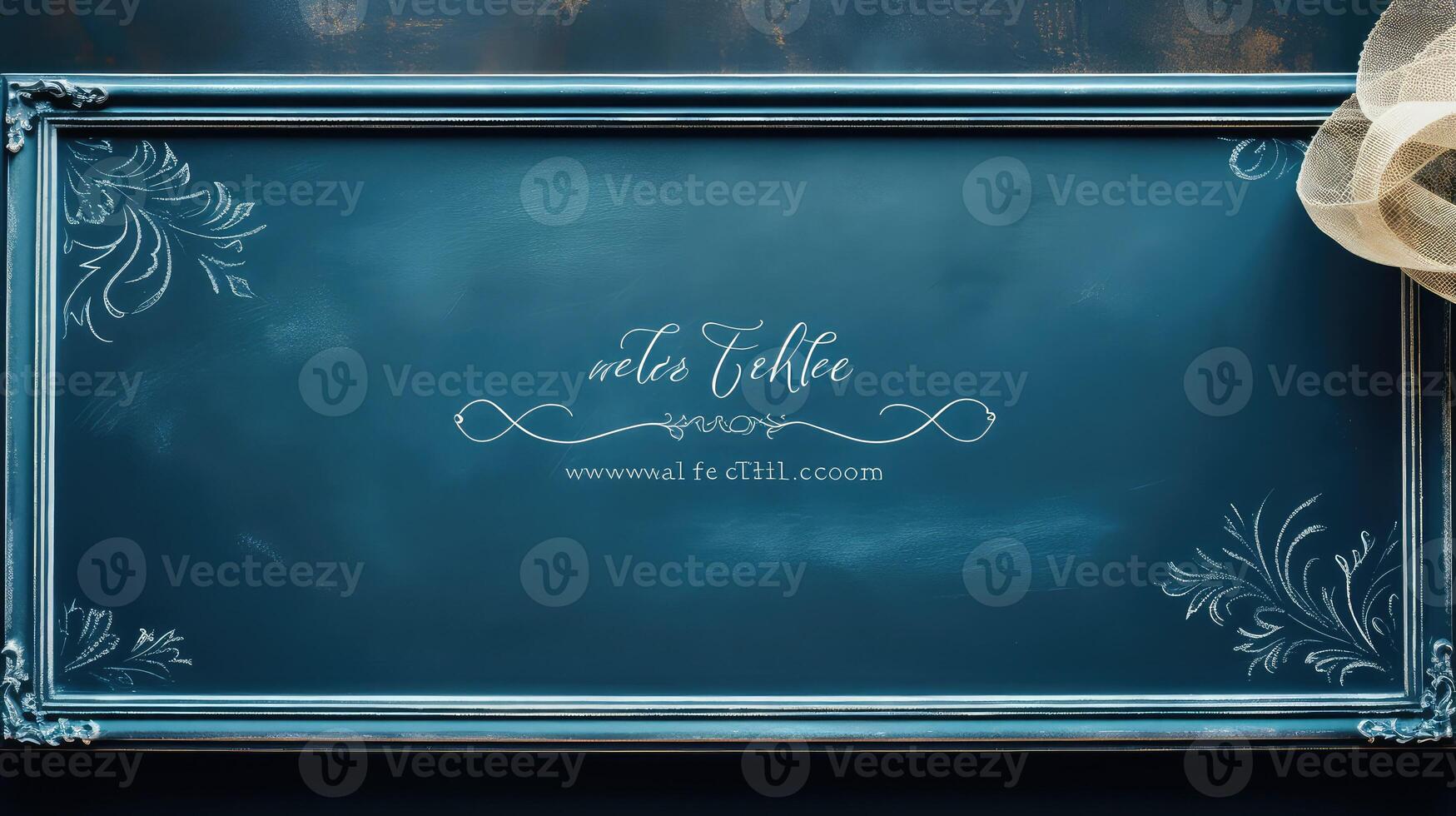 cursive editable text blue photo