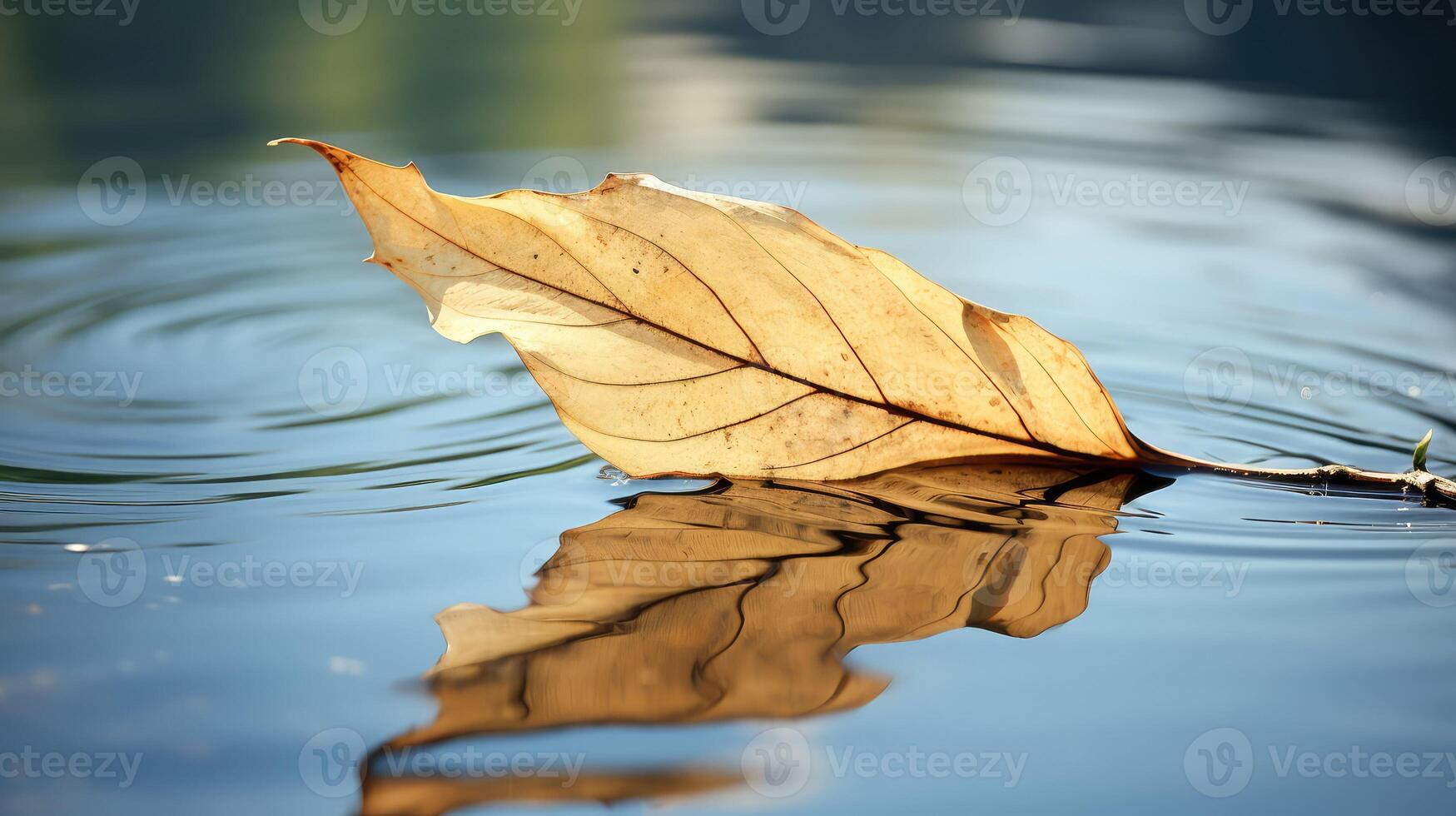 floating cypress leaf photo