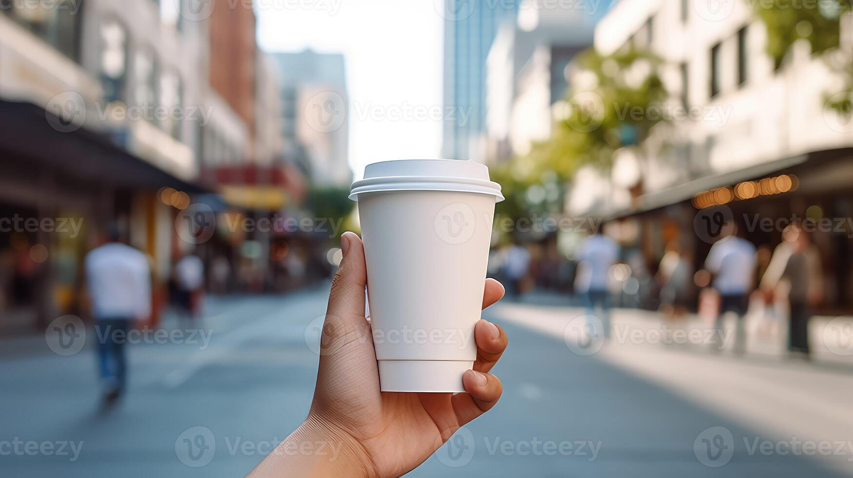 street white to go coffee cup photo