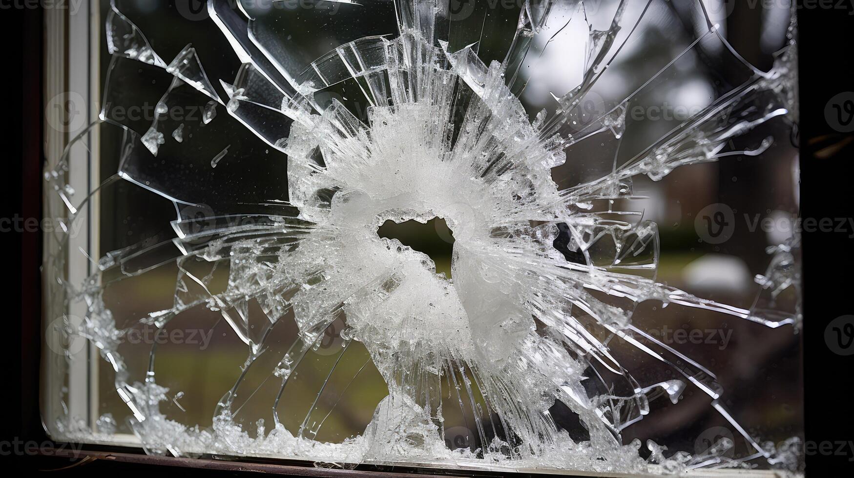 glass hail damage house photo