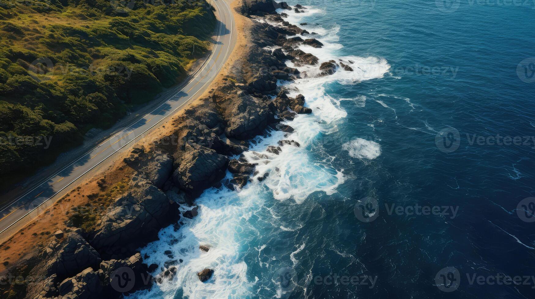 ocean aerial road photo