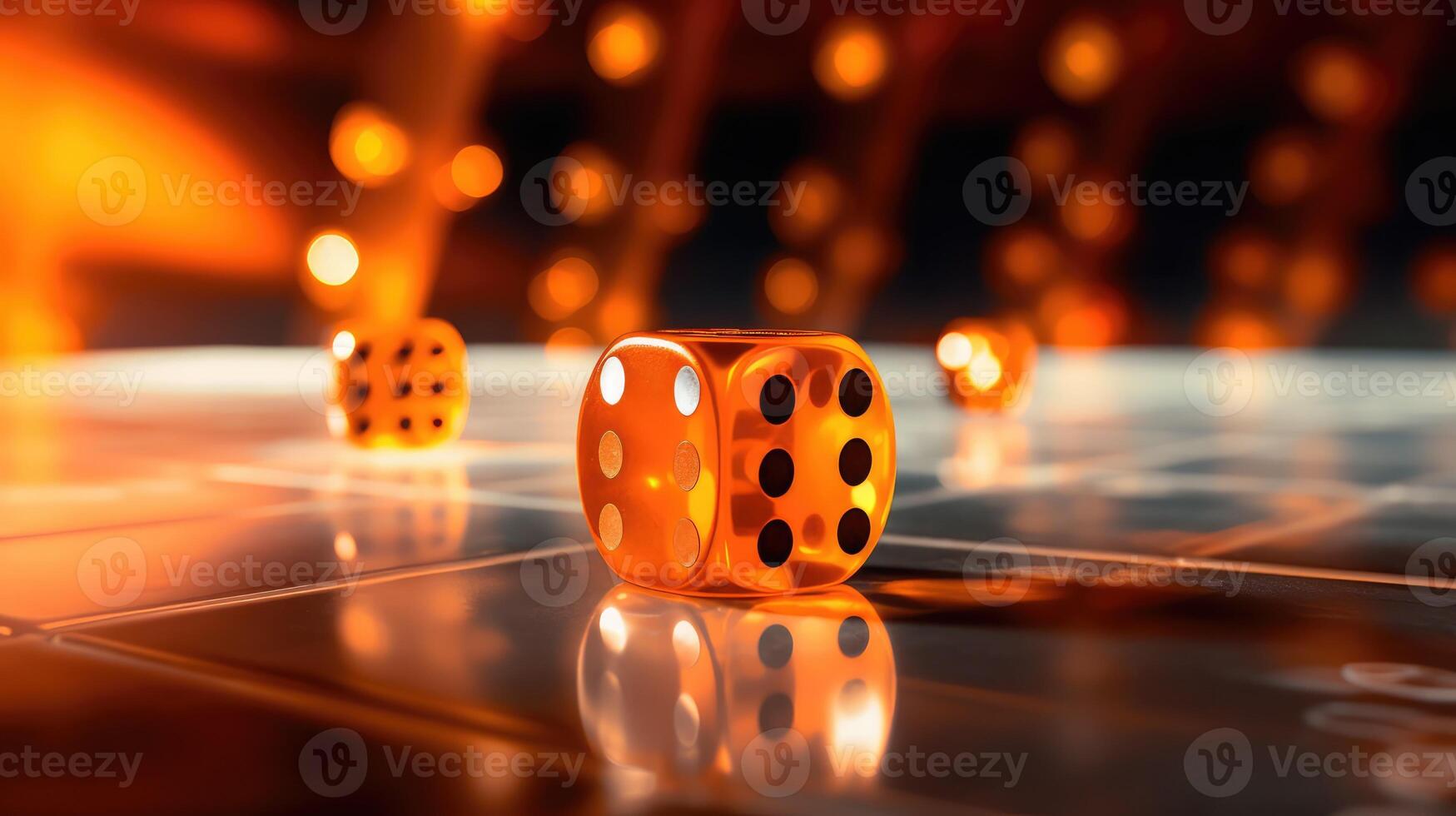tabletop orange dice photo