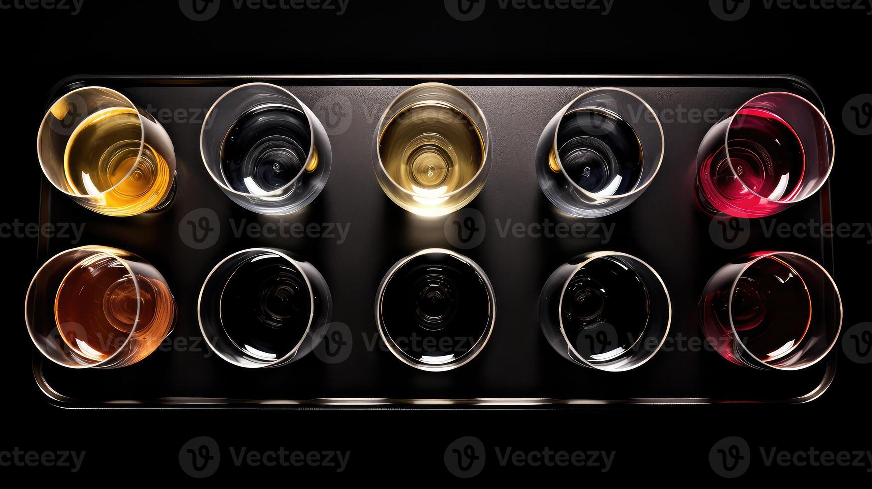 flight wine glass top view photo