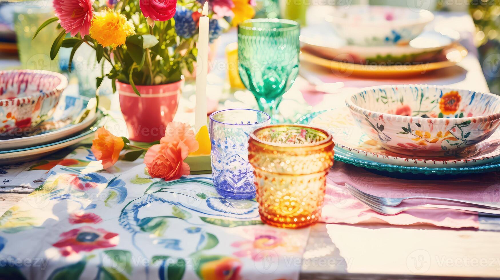 whimsical spring table background photo
