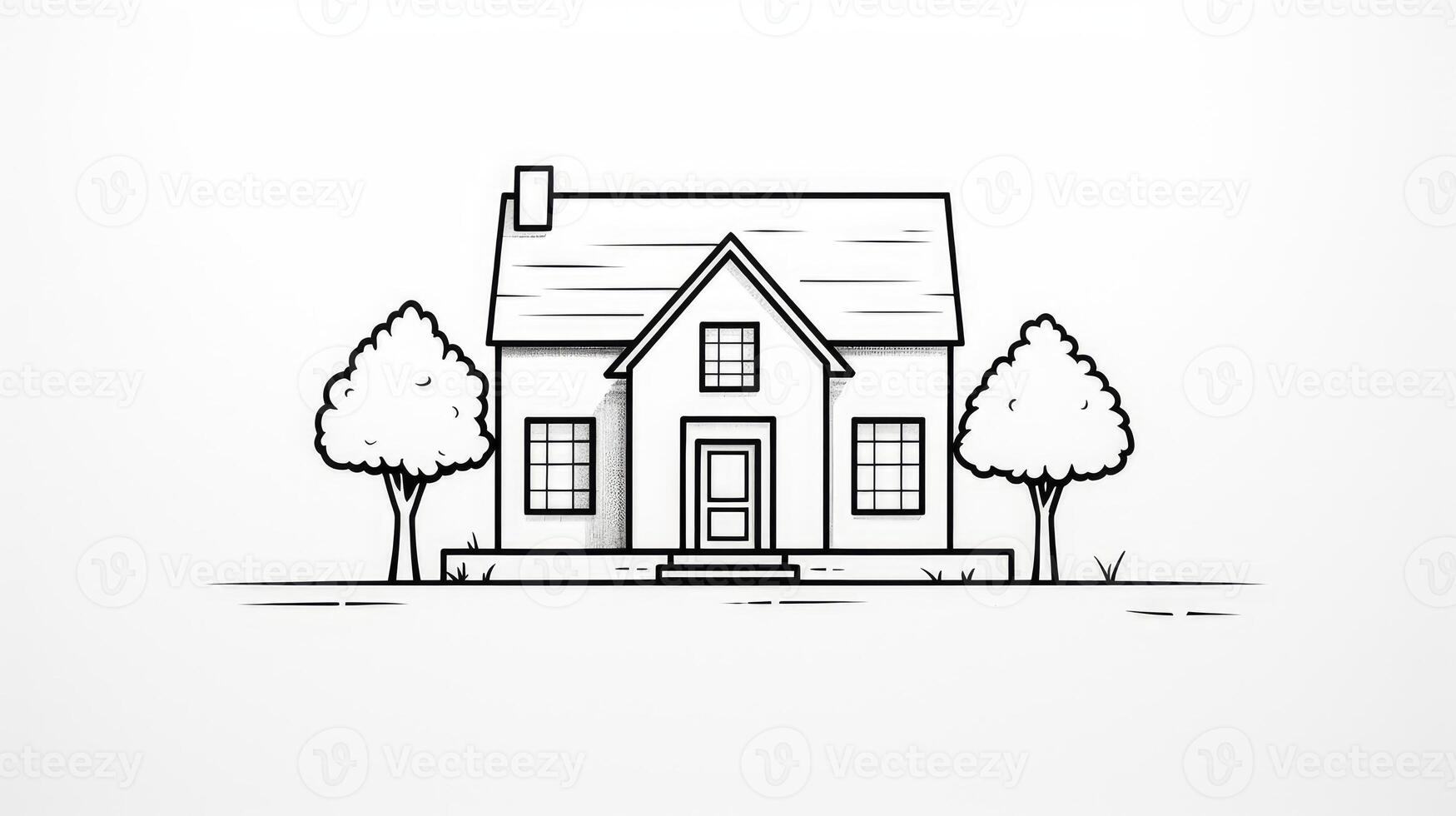 modern line drawing houses photo