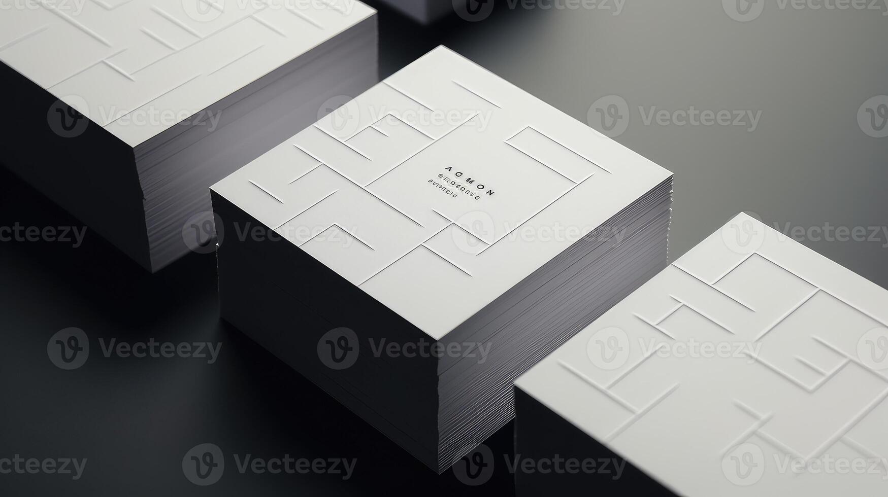 geometric white business cards photo