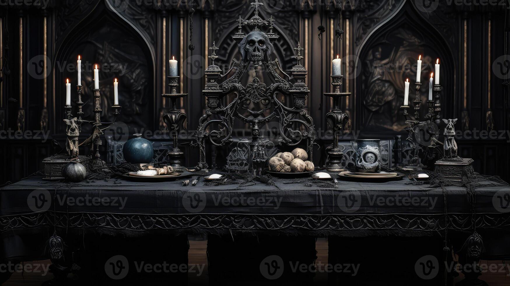 wood gothic table photo