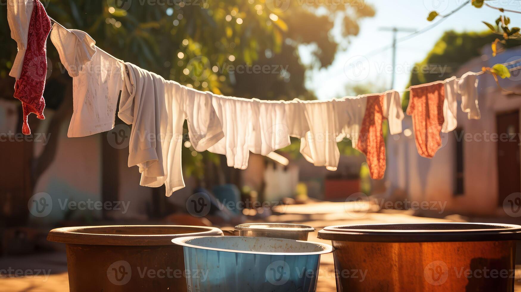 clothesline laundry water photo