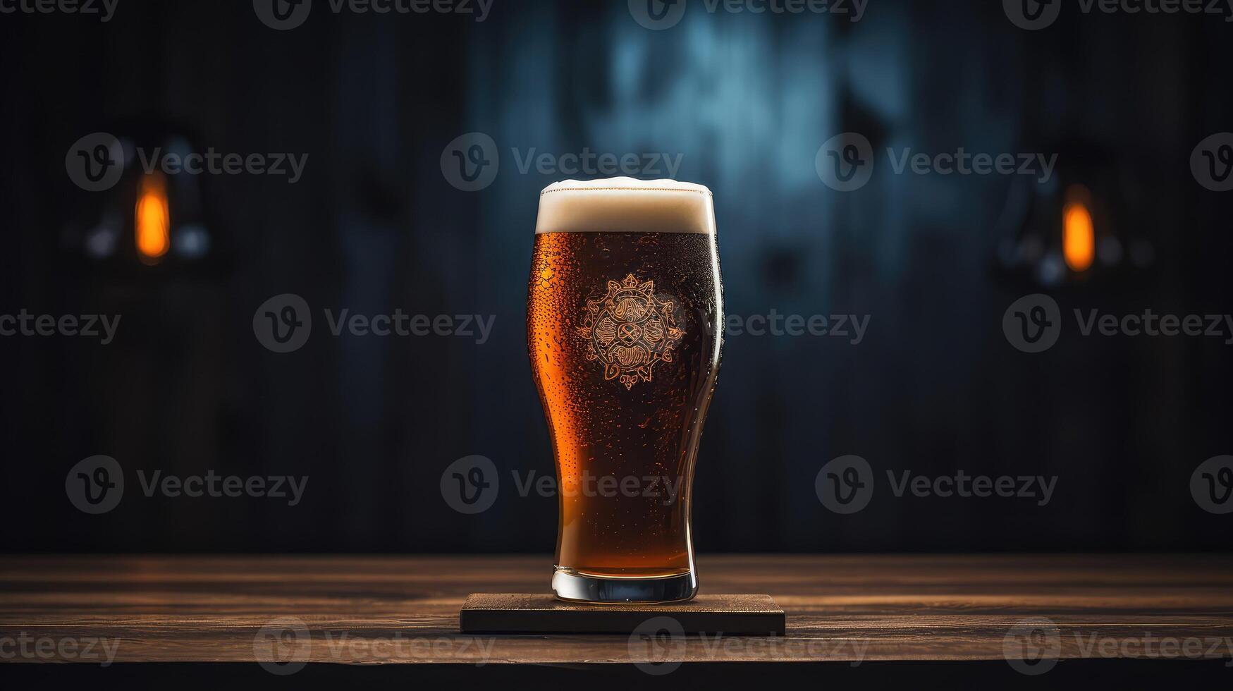 dark beer glass mockup photo