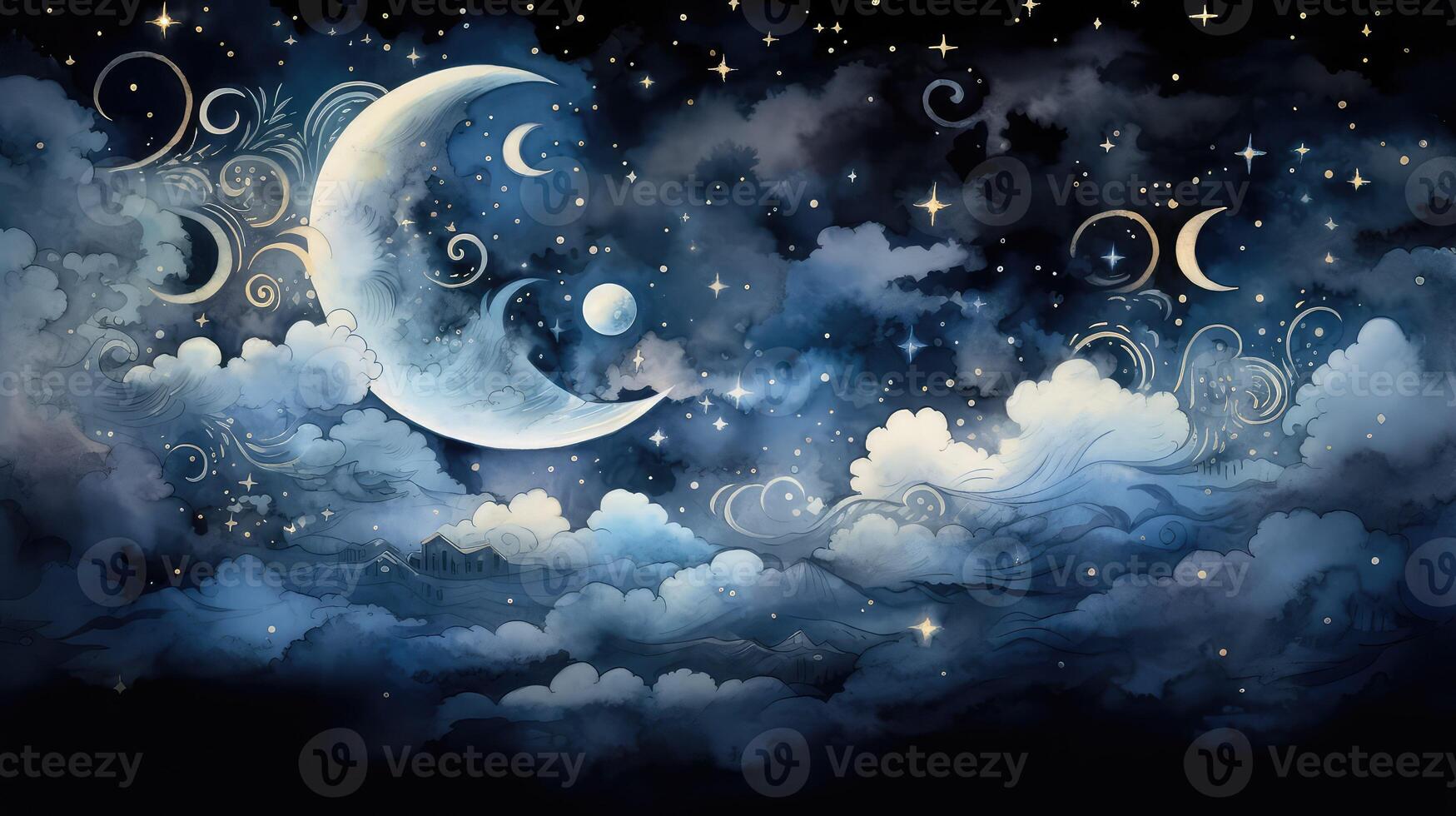 artist water color moon photo