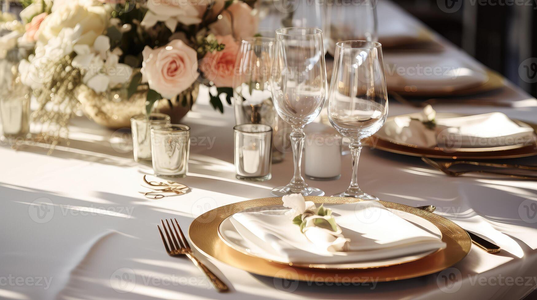 elegant reception table setting photo