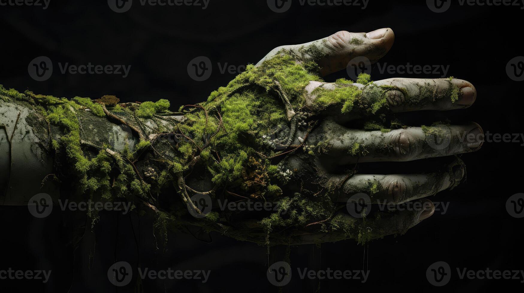 weathered black hand holding device photo