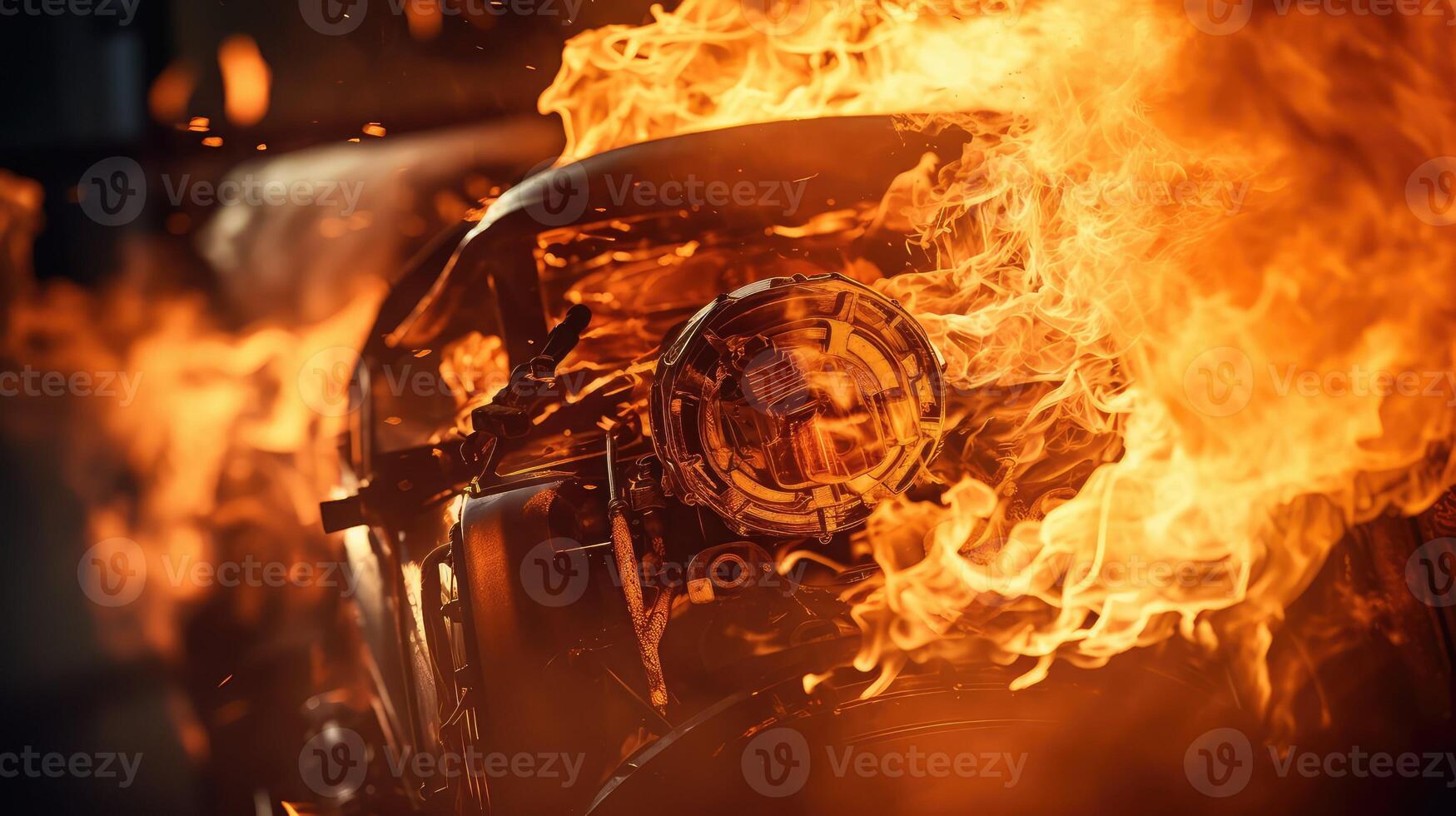 flames engine fire photo