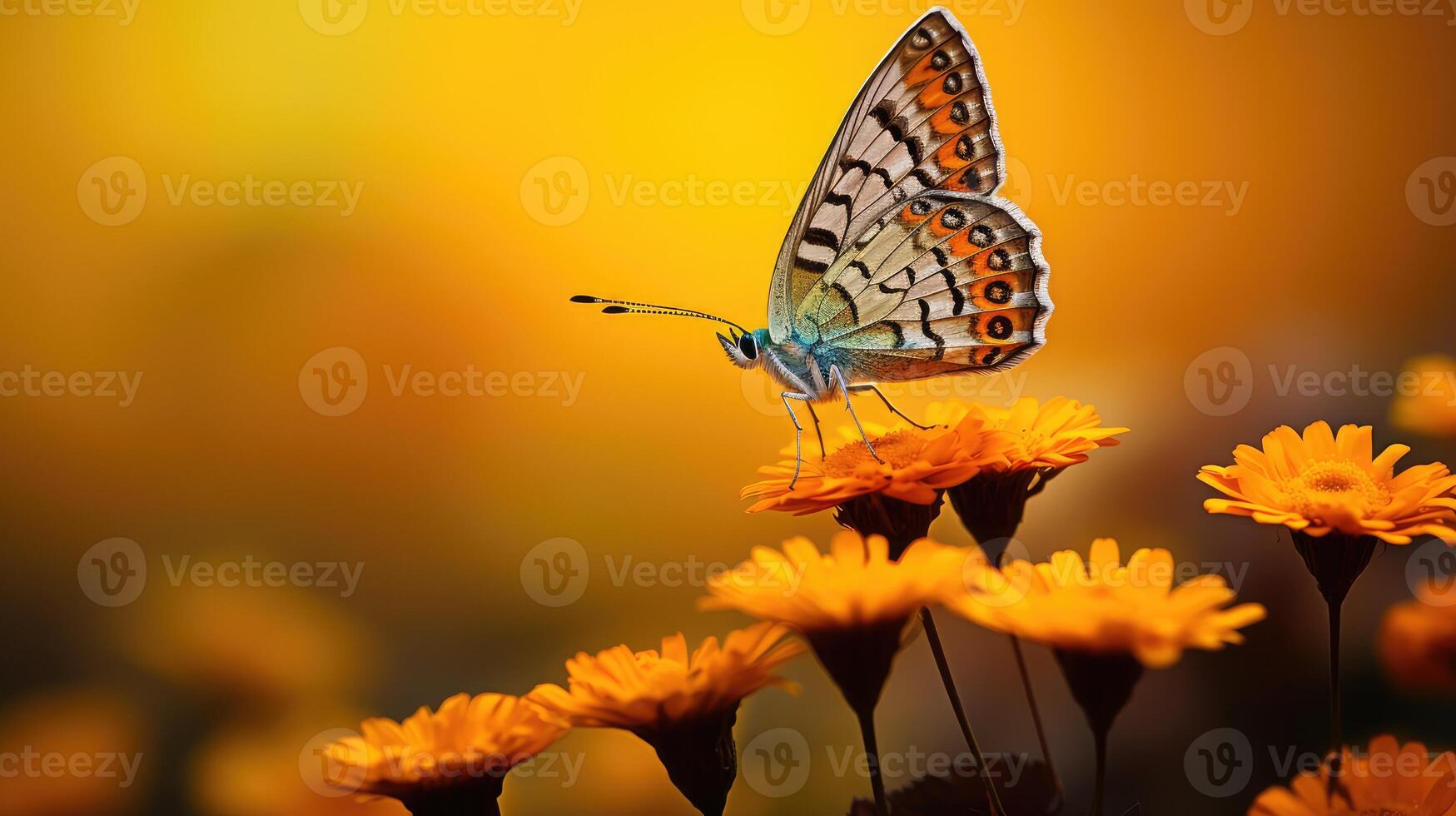 flower yellow background orange photo