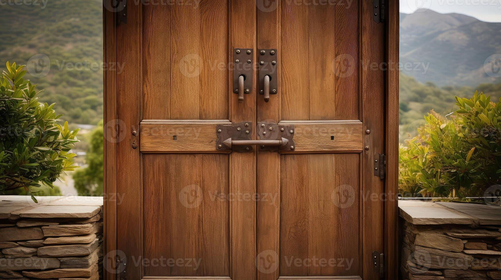 wooden hotel doors photo
