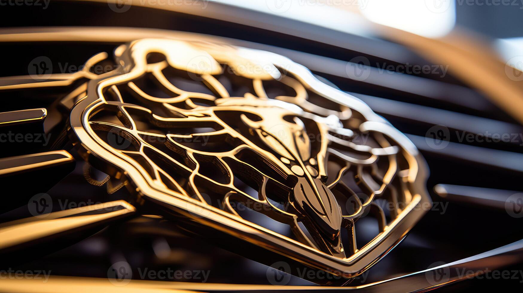 intricate gold plate emblem photo