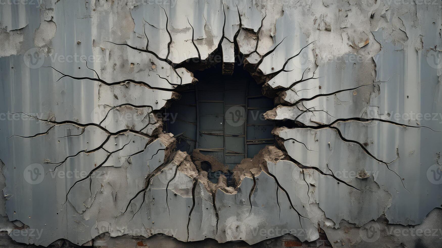 torn wall with hole photo