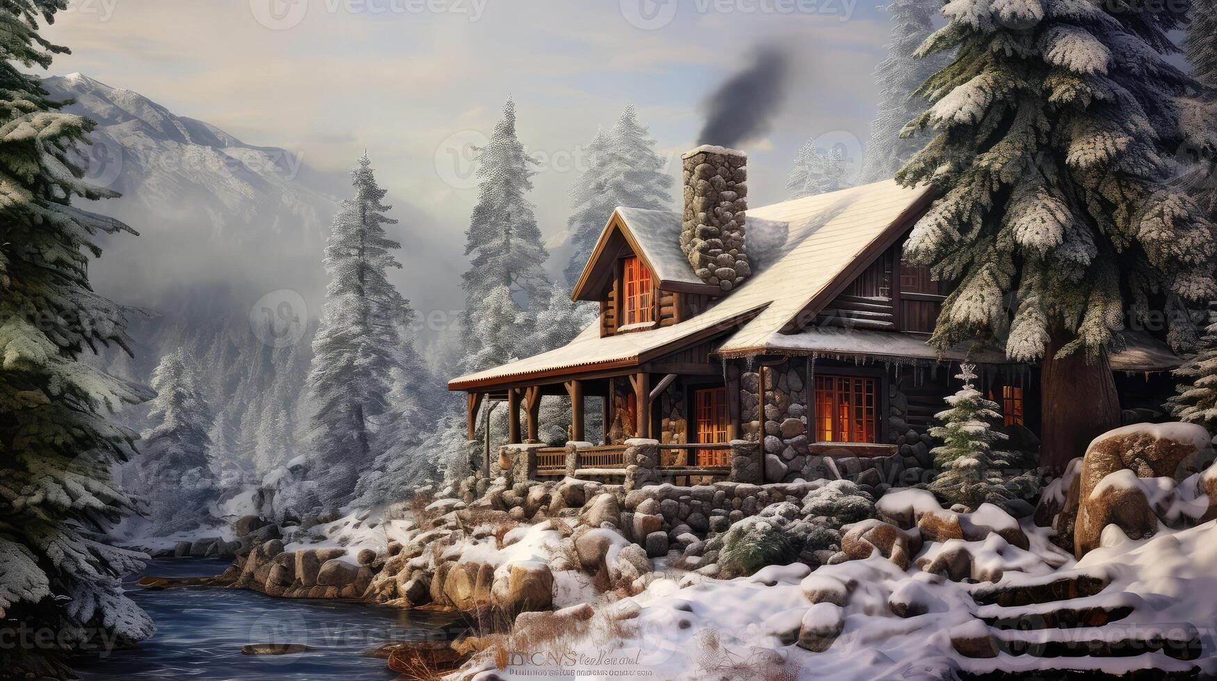 cozy winter house photo