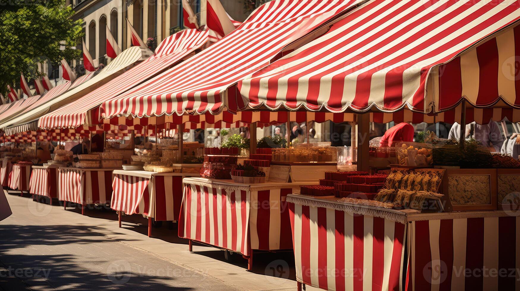 striped red and white awning photo