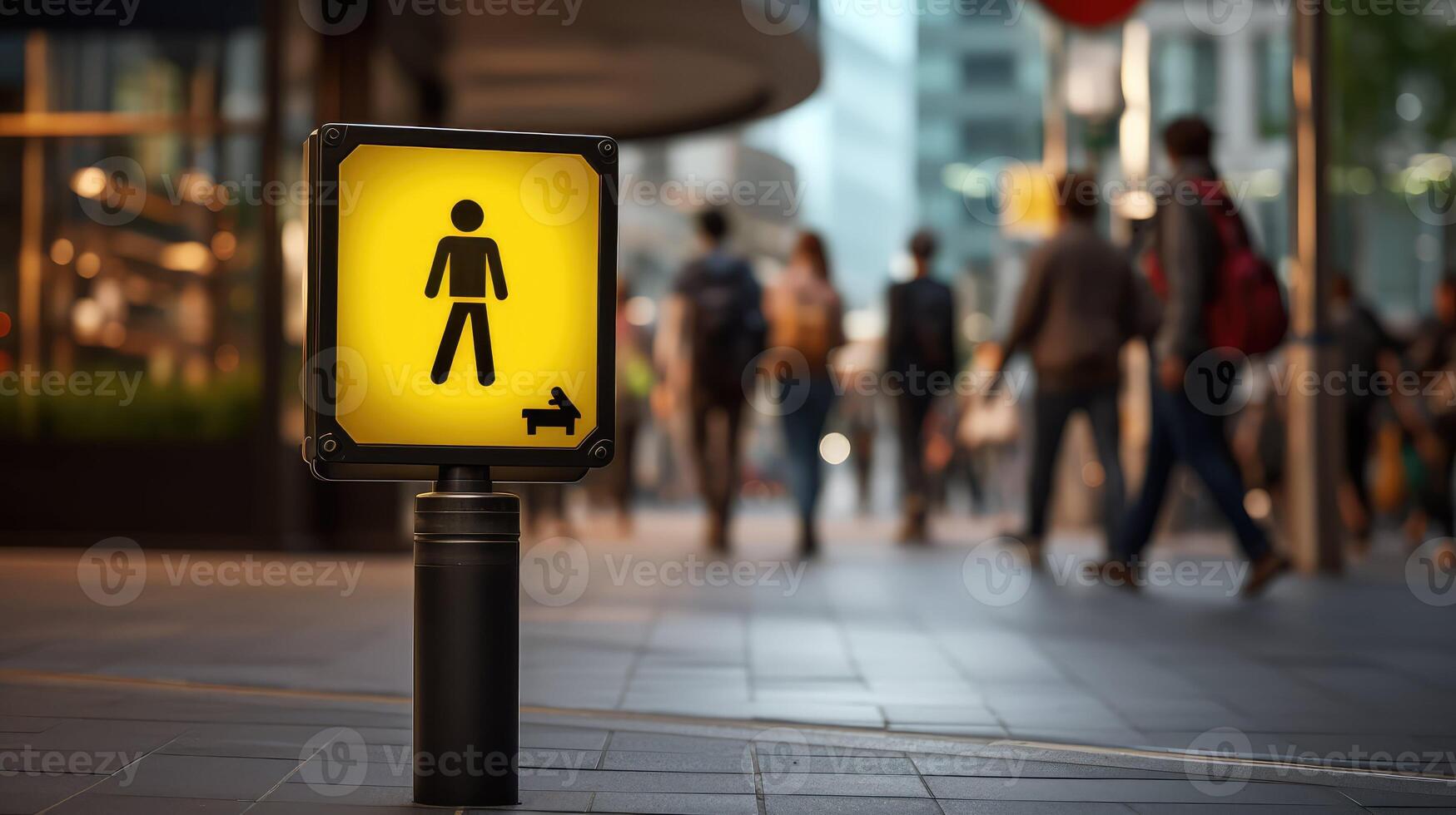 pedestrian caution road sign photo