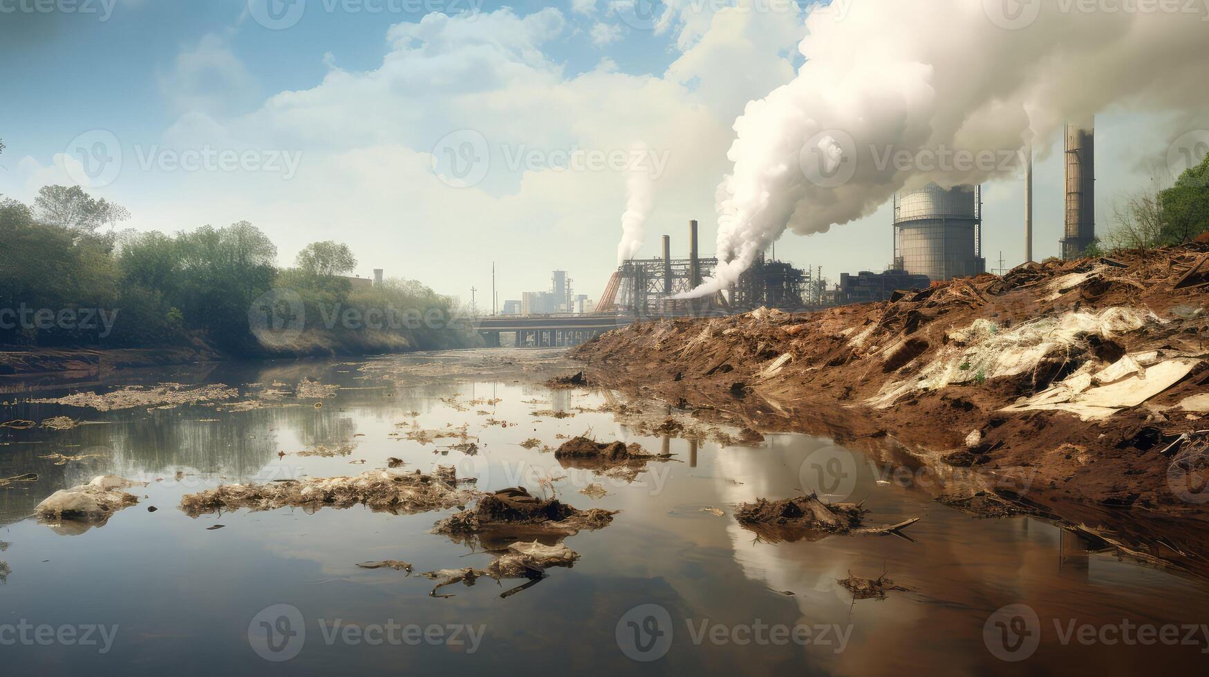 industrial pollution water photo