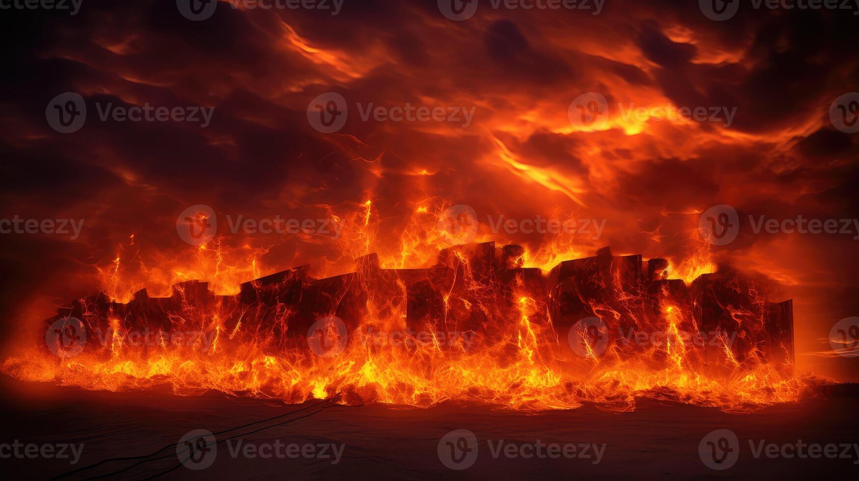flames wall of fire photo