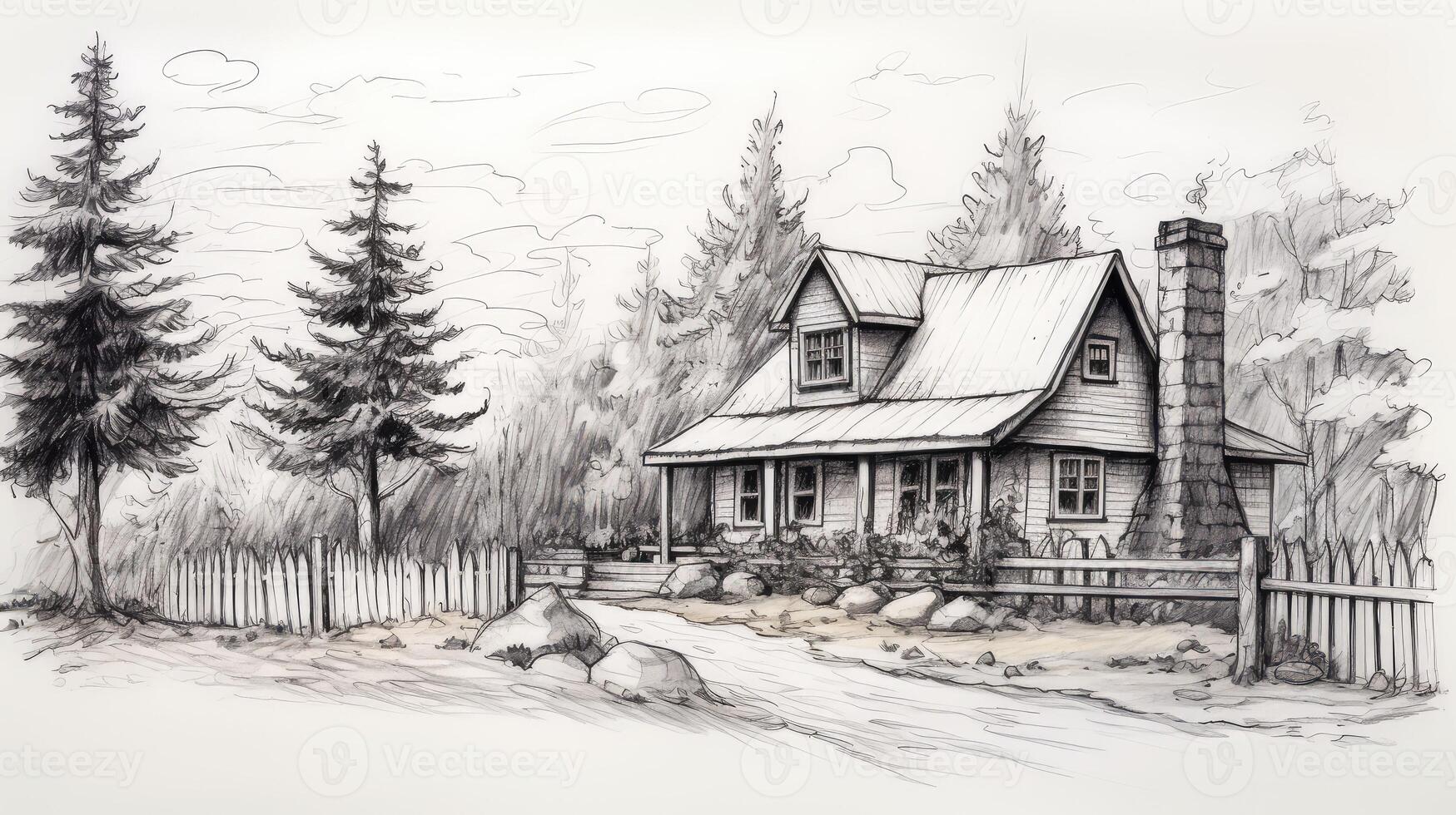 drawing hand drawn house photo