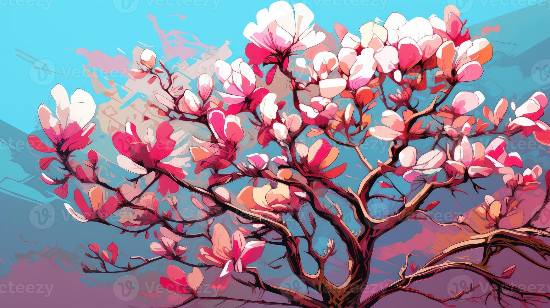 colors magnolia tree drawing photo