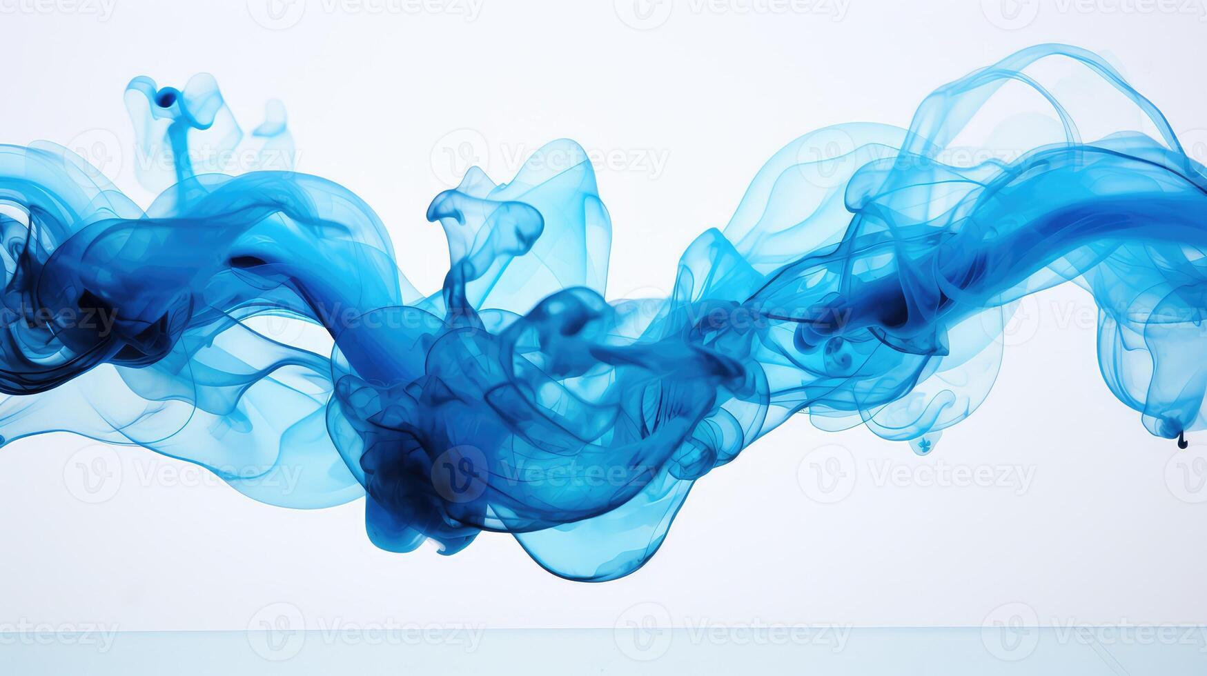 tendrils blue ink in water photo