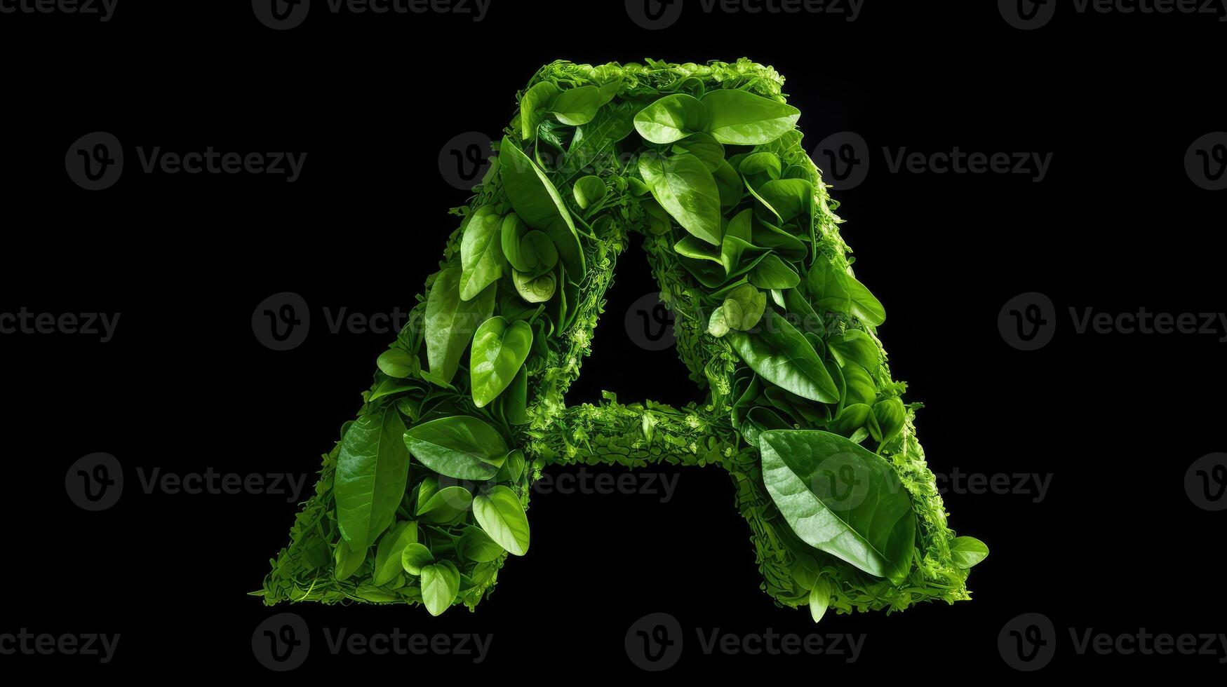 design green leaf letters photo