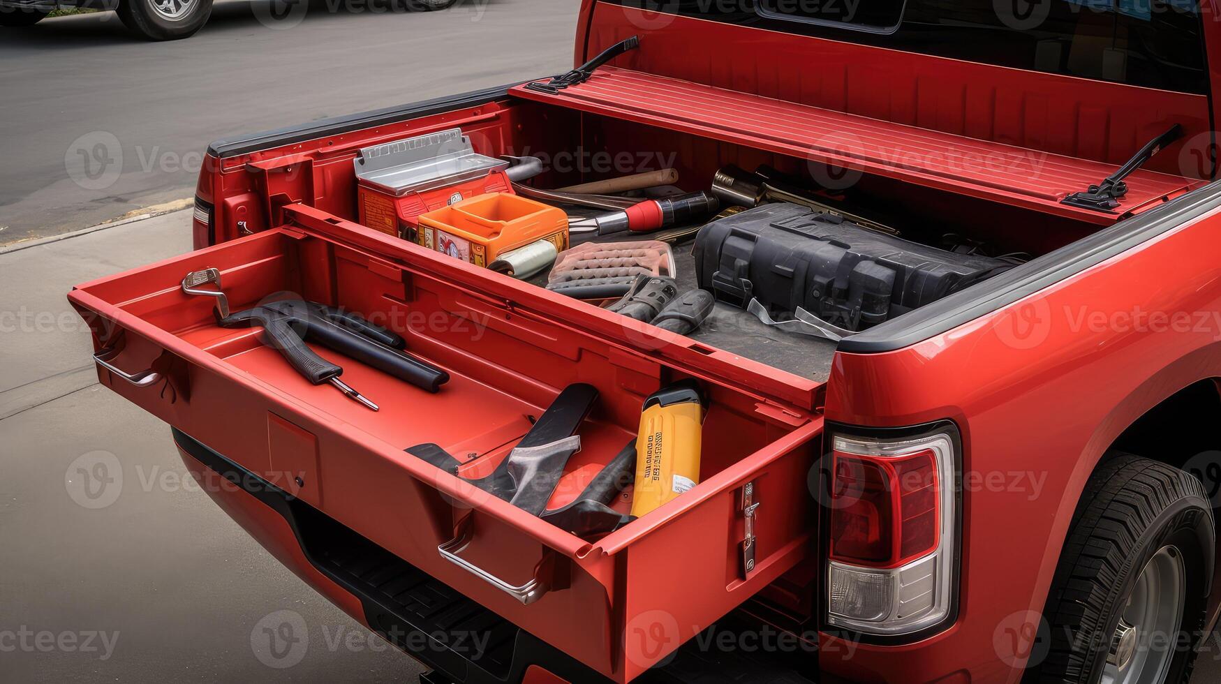 truck toolbox red photo