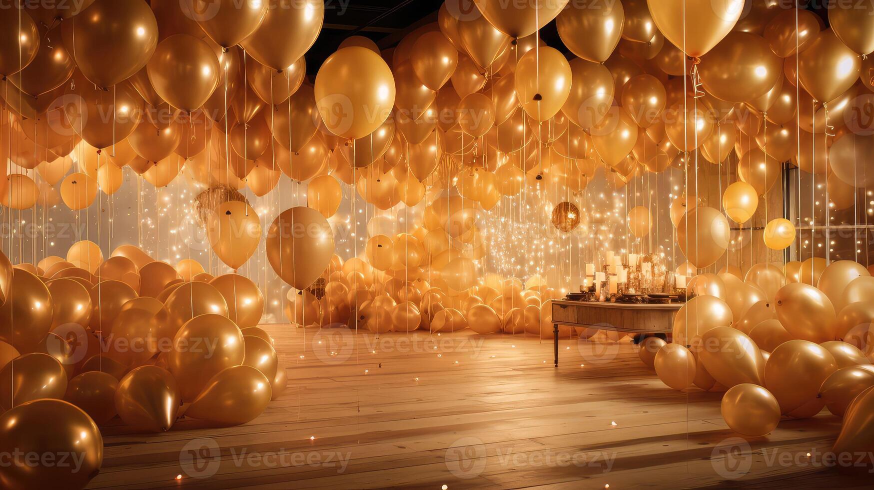 party gold birthday balloons photo