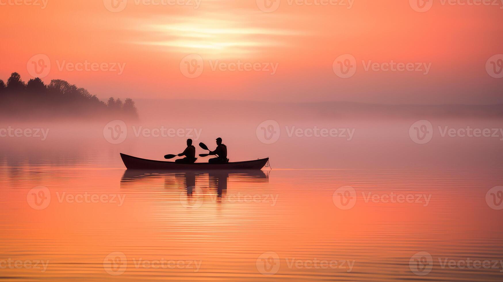 sunrise kayak on water photo