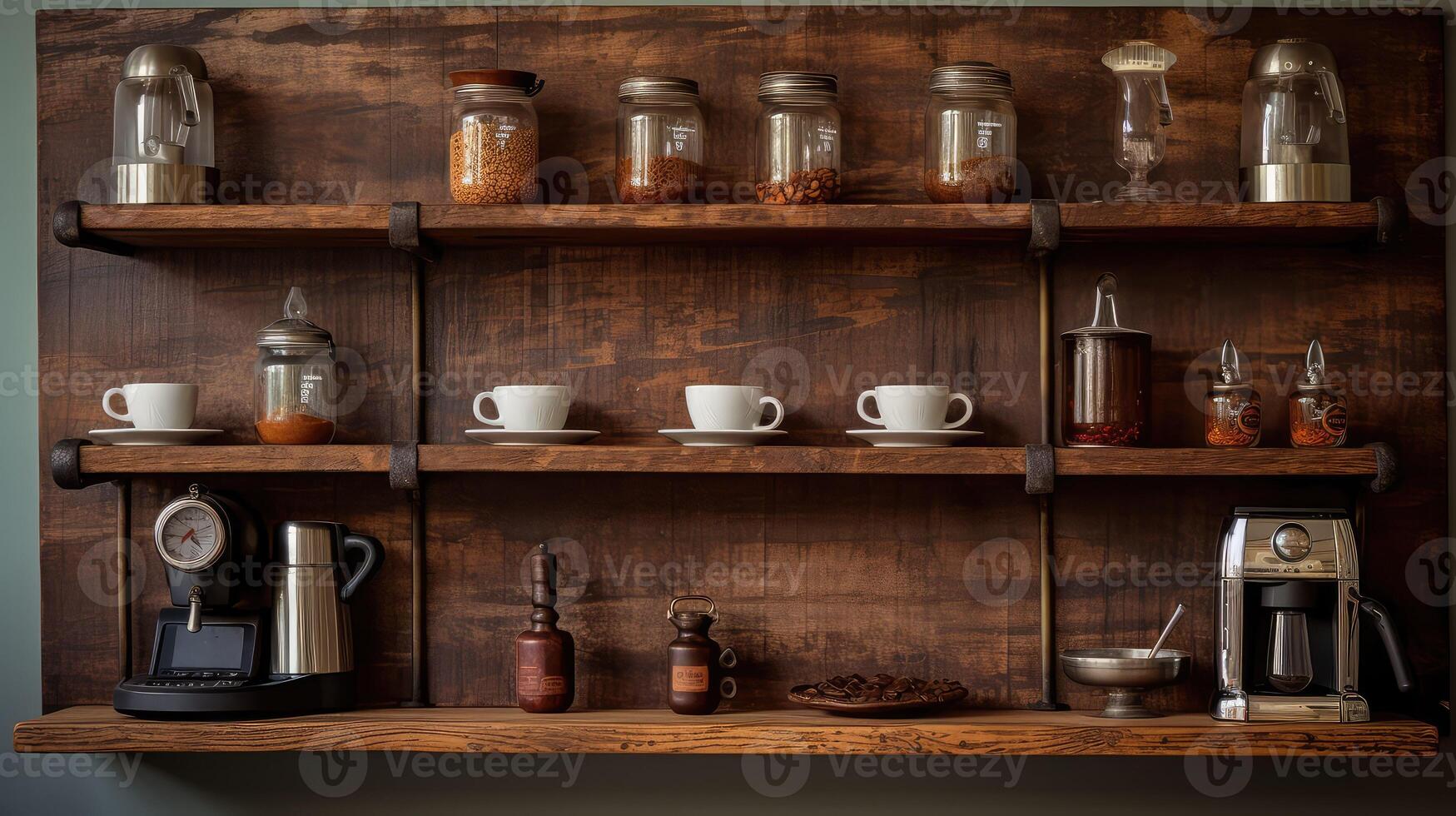 rustic coffee shelves photo