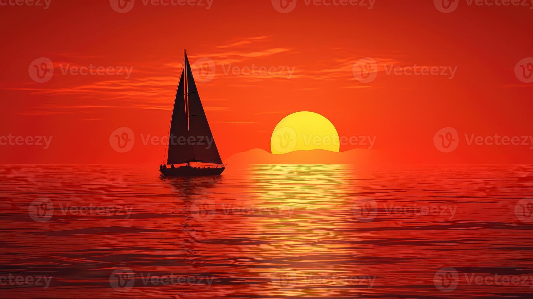 reflection red waves photo