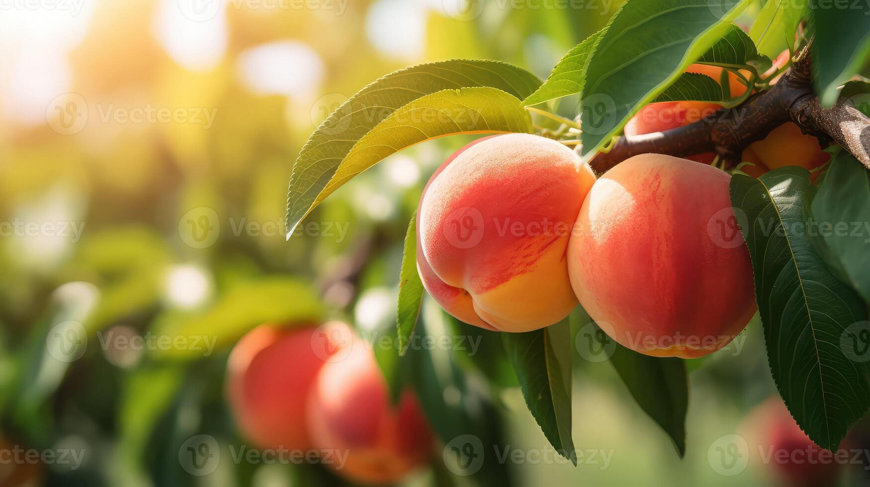orange peach trees photo