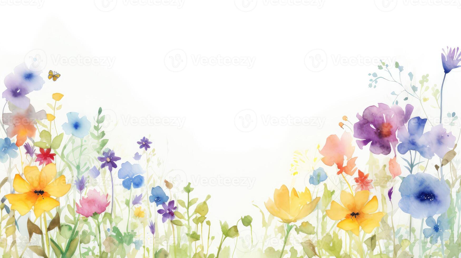 border water color spring flower borders photo