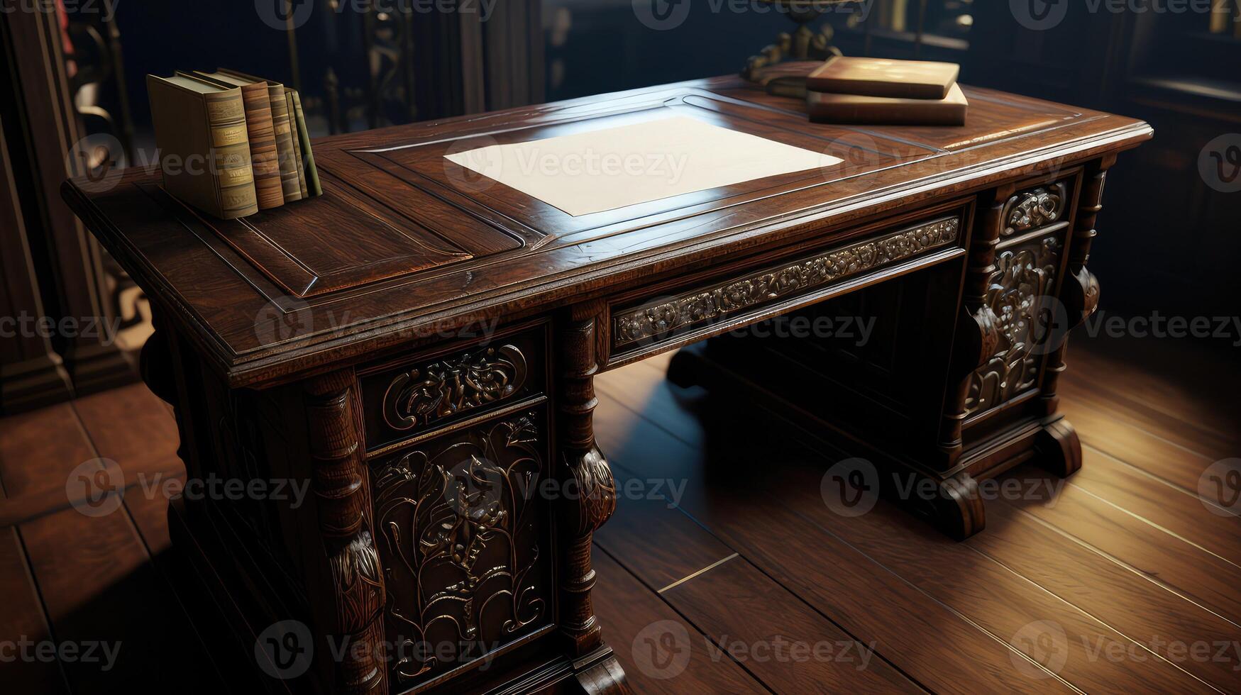carvings art computer desk photo