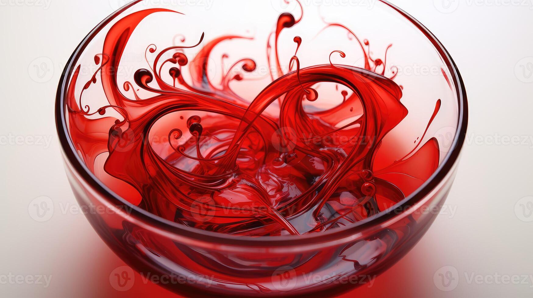swirlg red dye in water photo