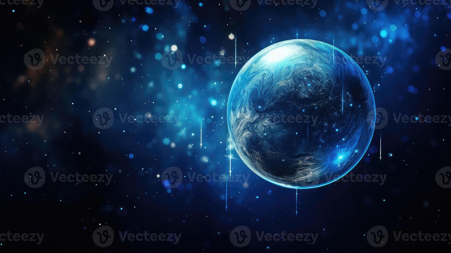 cosmos blue globe background photo