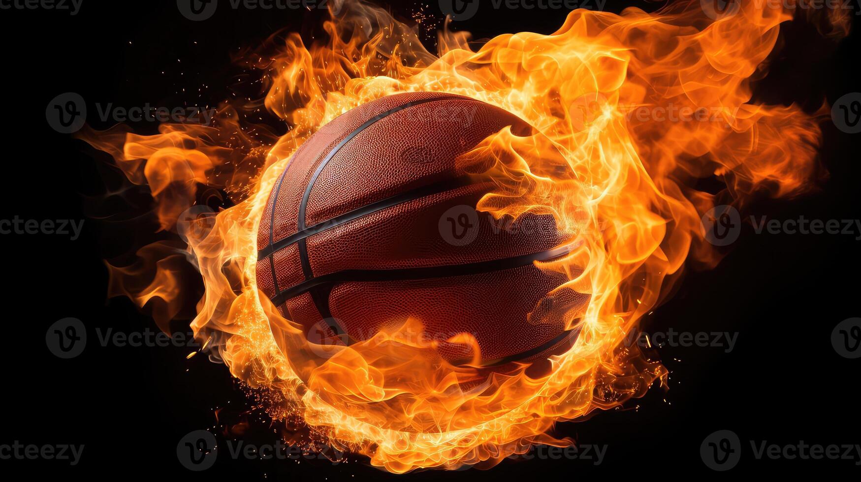 up ball on fire photo