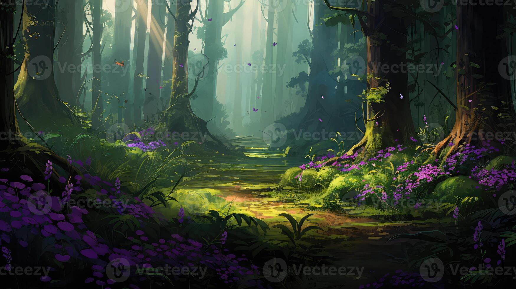 foliage green purple photo