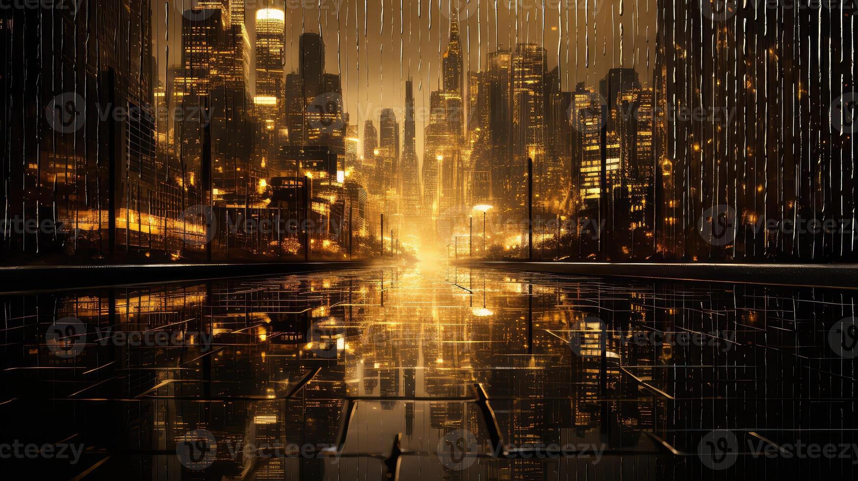 reflecting gold rain photo