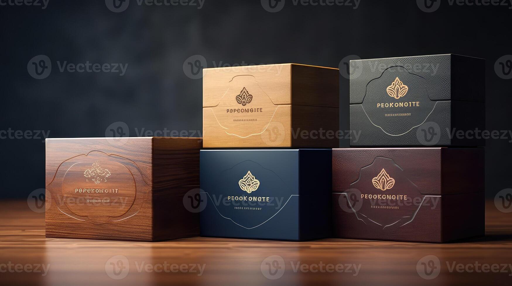 carving wooden box mockup photo