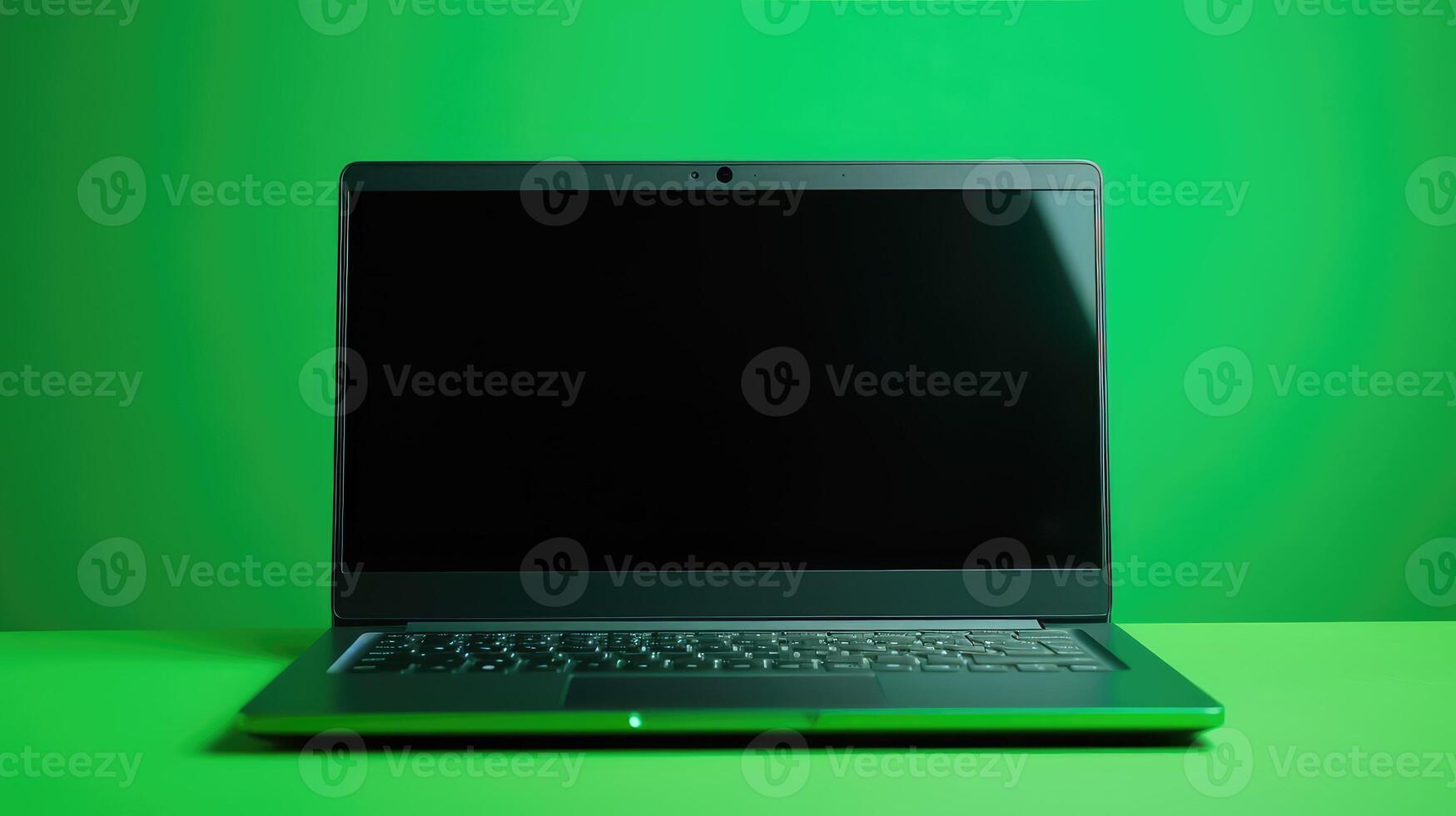 chroma green screen laptop photo