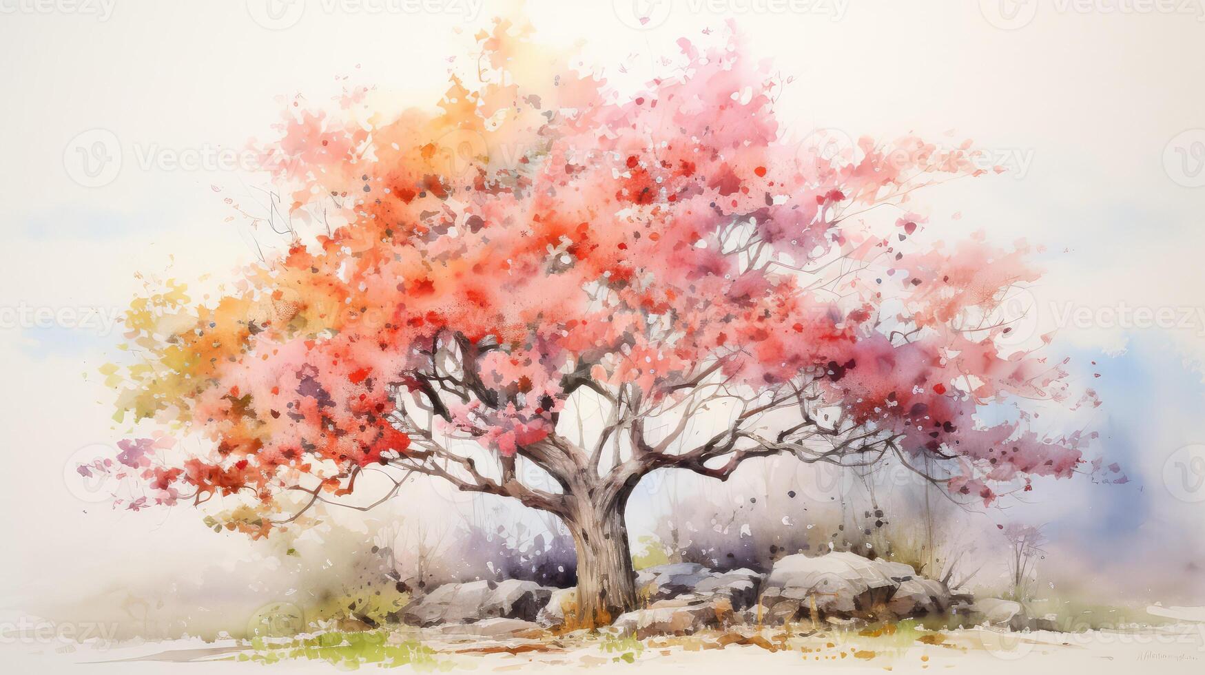 branches water color tree photo