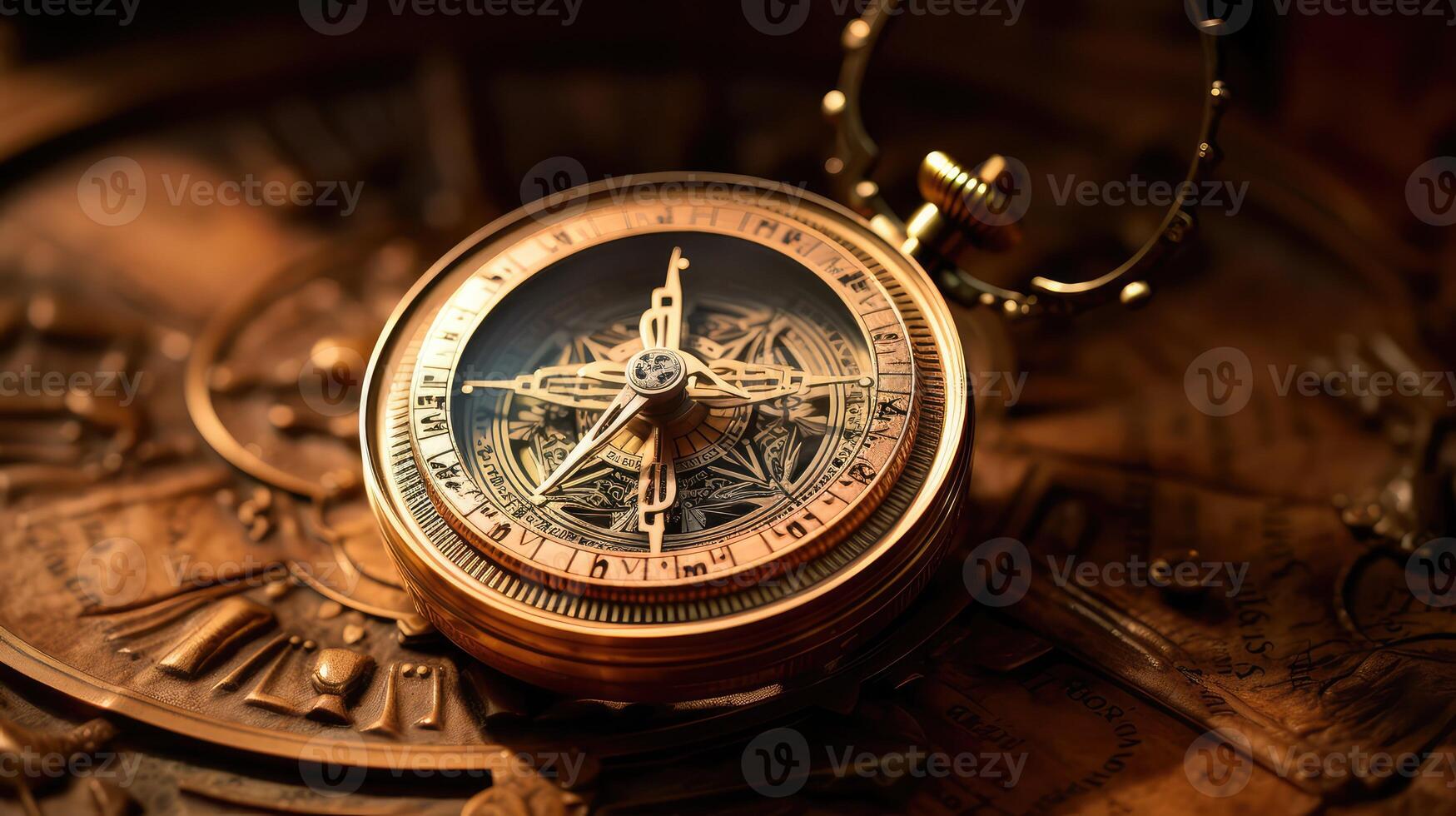 navigation gold old compass photo