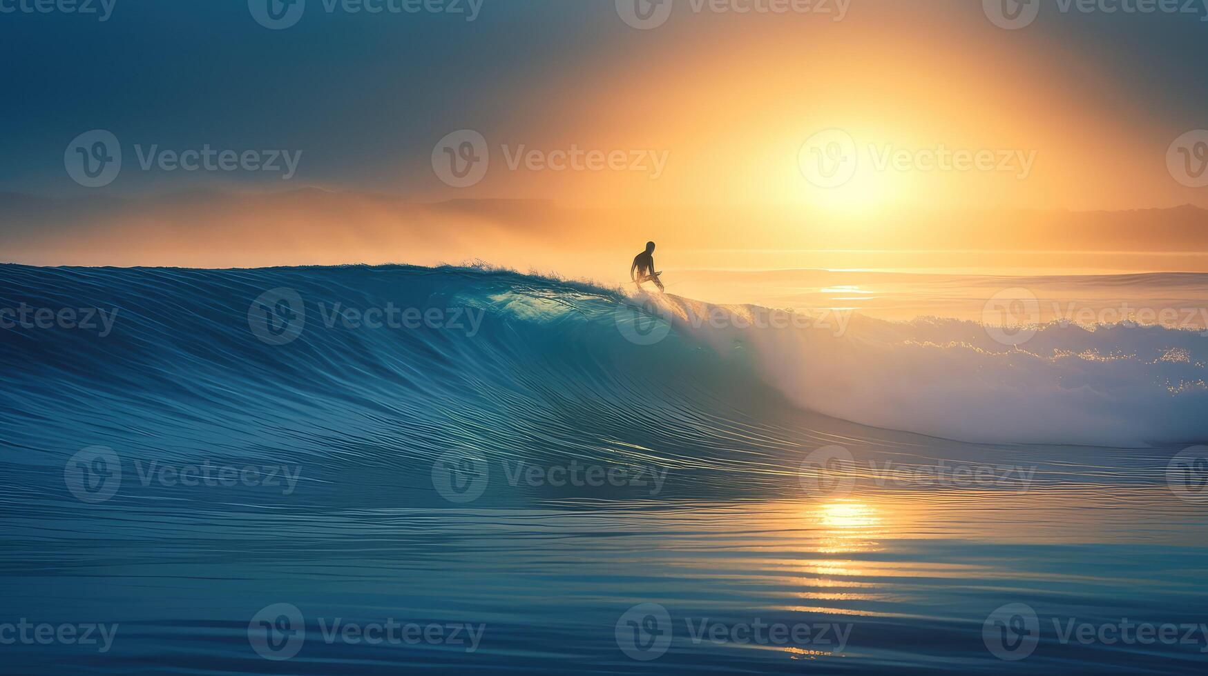 sunlight blue waves photo
