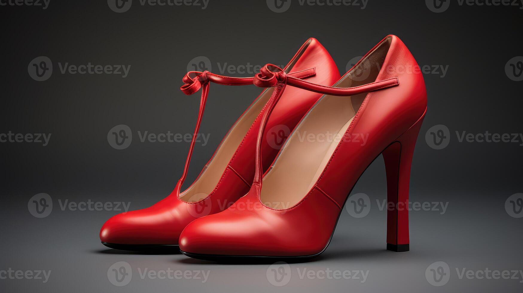 block red high heel shoes photo
